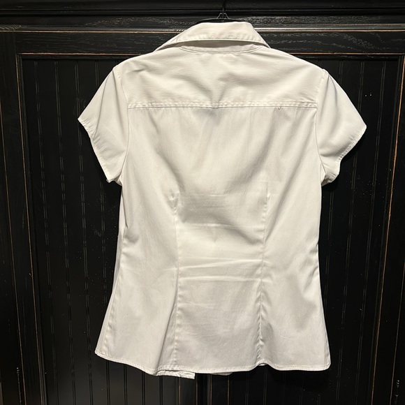 Polyester, Rayon and Spandex, White Princess Seamed Blouse, SZ Small. - Picture 3 of 3